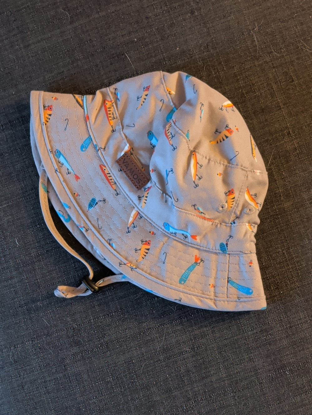 VAMOS Baby Bucket Hat with Colorful Fishing Lure Print